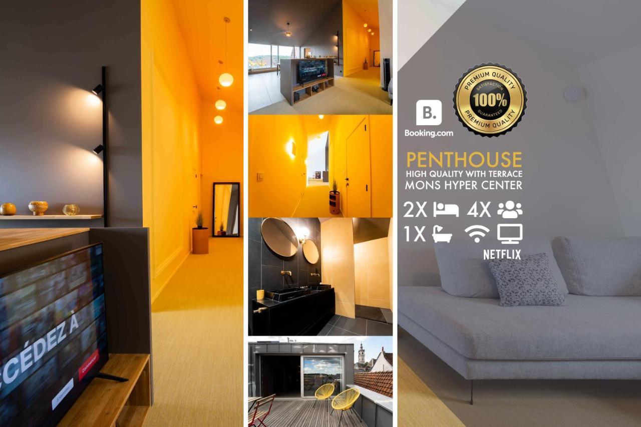 Luxury Penthouse & Terrace - Mons City Center Exterior foto