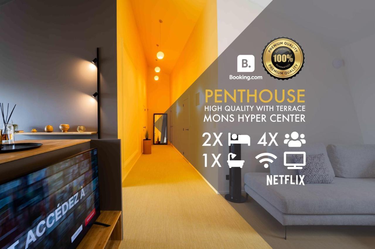 Luxury Penthouse & Terrace - Mons City Center Exterior foto